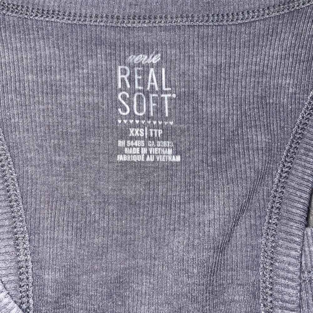 Set of 3 AERIE Women's Stone Wash Ribbed REAL SOFT Henley Tank Tops 
Olive Gray - Picture 4 of 5